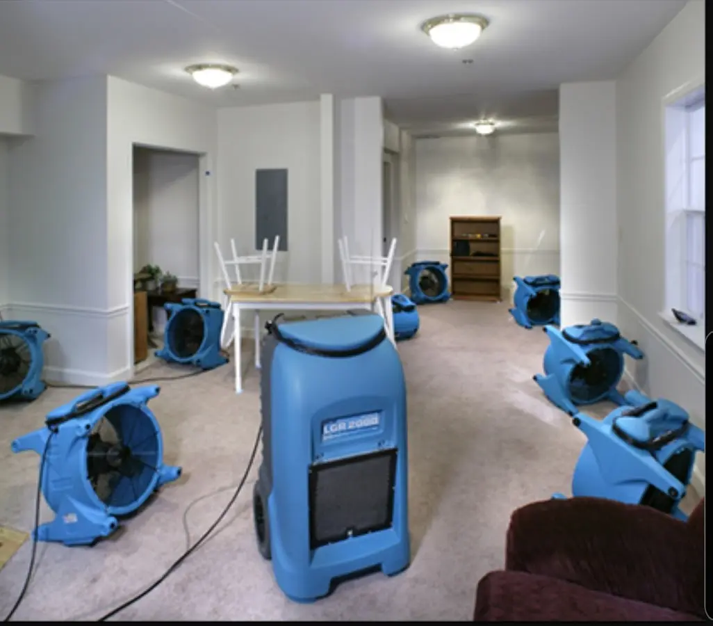 Air movers and dehumidifier setup for Water Extraction & Removal in Wauchula